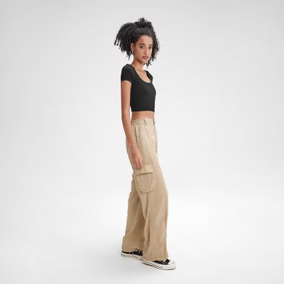 Women's High-Rise Straight Leg Cargo Pants - Wild Fable™ Brown XL | Target