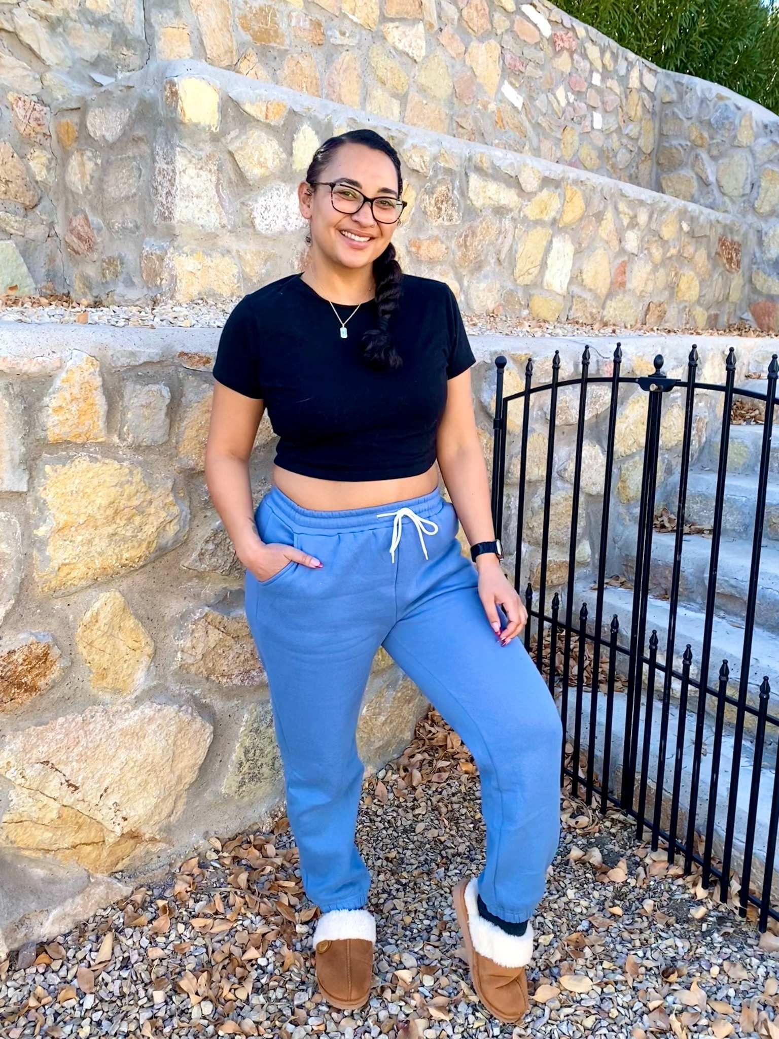 From day to night. 
Sweatpants. Sweatsuit. Cropped top. Target. Amazon. Slippers. Jewelry. Elf lipgloss. Apple Watch. Shea moisture. 

#LTKmidsize #LTKbeauty 

#LTKU