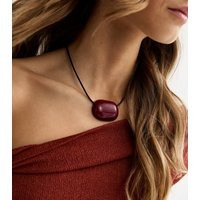 Dark Burgundy Resin Rope Necklace New Look | New Look (UK)