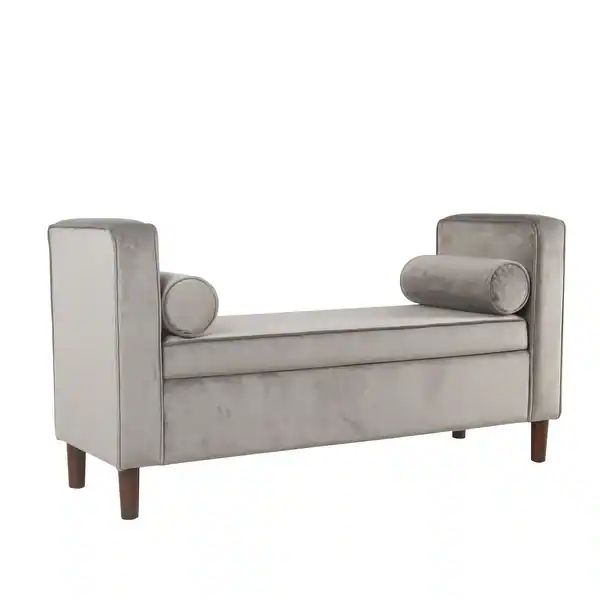 Carson Carrington Hamn Velvet Storage Bench - Gray | Bed Bath & Beyond