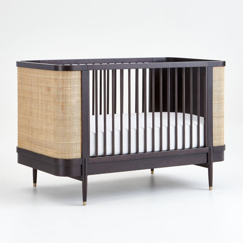 Black and Natural Cane Crib | Crate and Barrel | Crate & Barrel