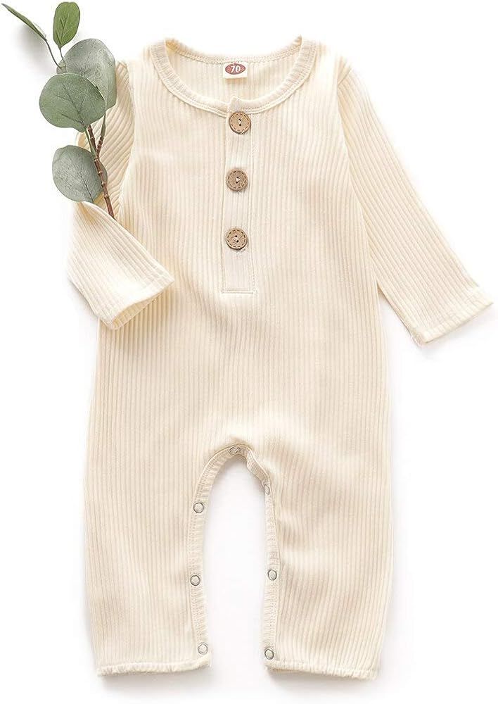 Simplee kids Baby Girls Rompers Jumpsuit Cotton Onesies Long Sleeve Bodysuit for Spring Fall | Amazon (US)