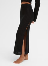 Black Knitted Tie Side Maxi Skirt – Shannon | 4th & Reckless