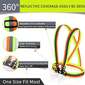 Dazonity High Visibility Safety Vest,Lightweight,Adjustable & Elastic Vest,Hi Vis Reflective Stri... | Amazon (US)