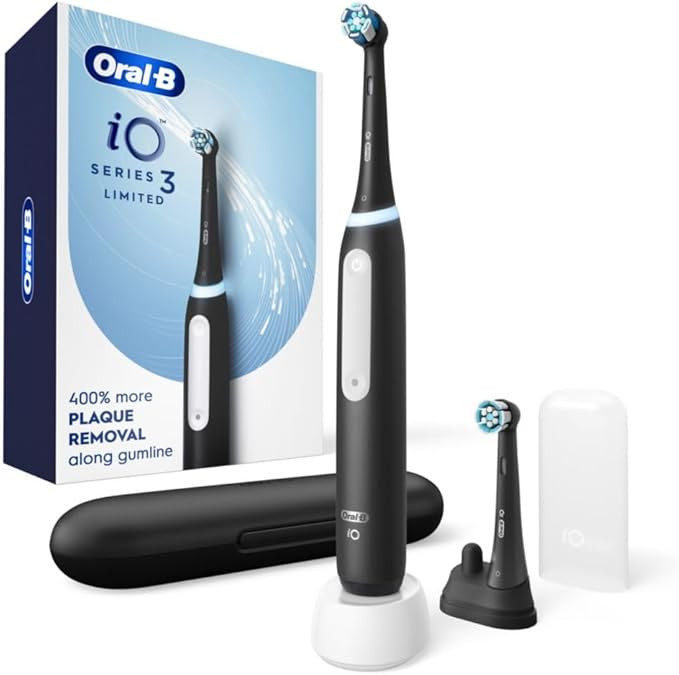 Oral-B iO Deep Clean Rechargeable Electric Powered Toothbrush, Black with iO Series 3 Limited, 2 ... | Amazon (US)