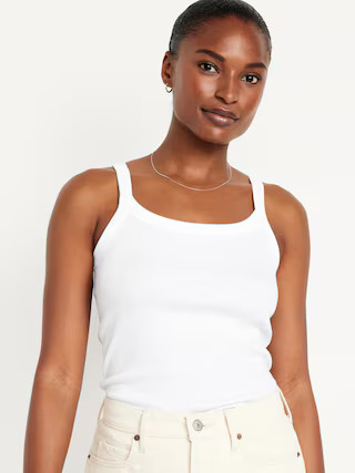 Fitted Rib-Knit Tank Top | Old Navy (US)