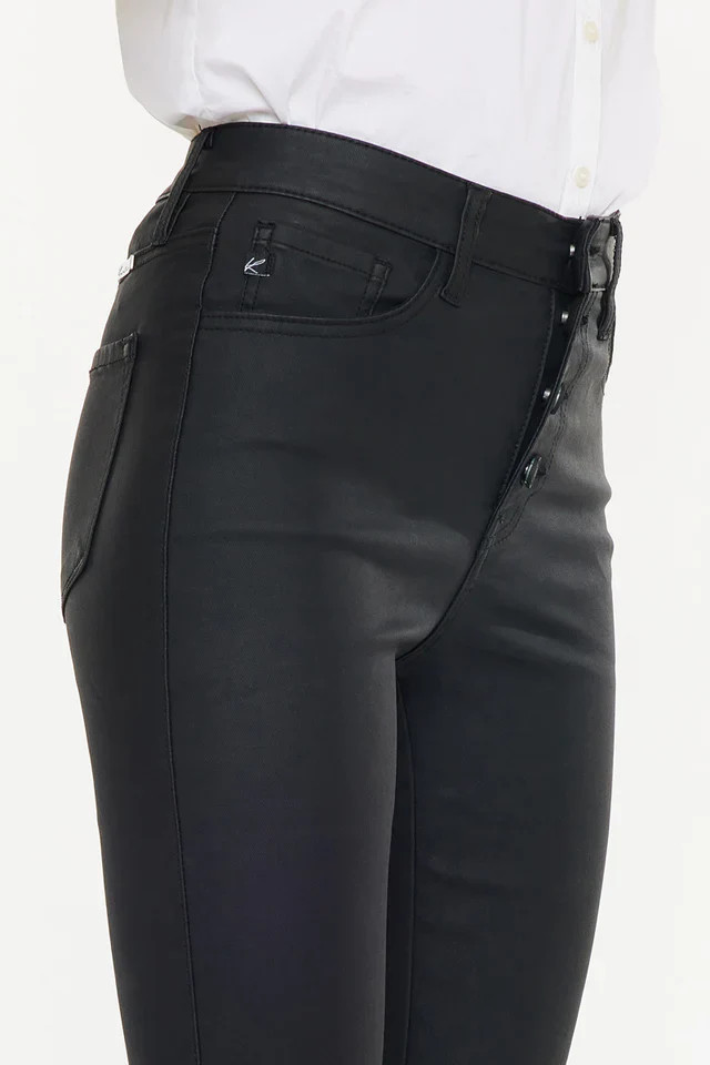 The High Rise Black Faux Leather Jeans 15/31 | LURE Boutique