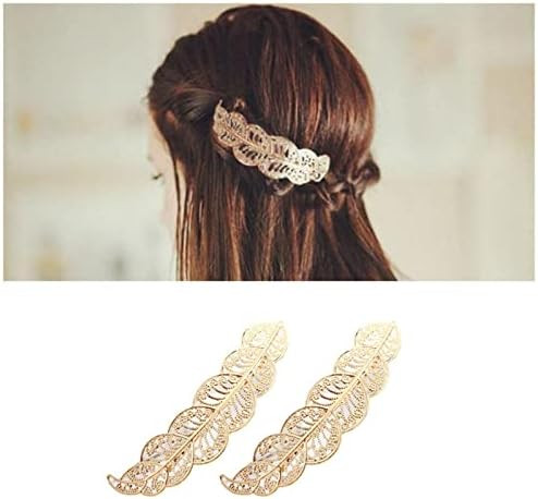 Yheakne Boho Leaf Hair Clip Metal Leaf Hairclips Barrette Gold Vintage Hair Barrette Pins Decorat... | Amazon (US)