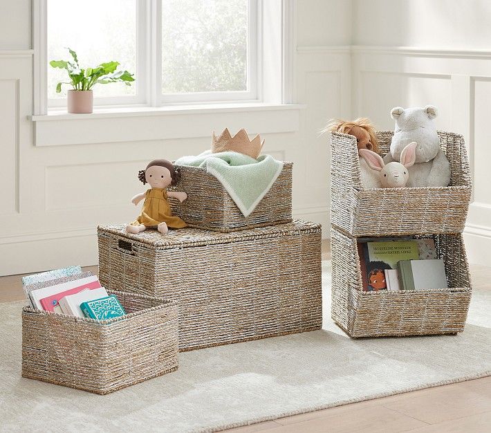 Silver Rope Basket Storage Collection | Pottery Barn Kids
