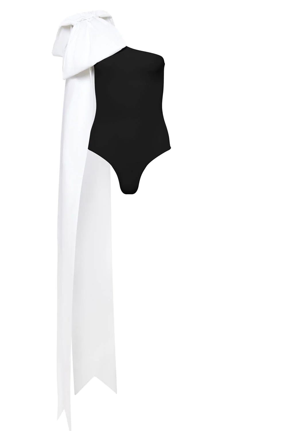 Milly Swimsuit in Black with White Bow | MAISON-DE-MODE.COM