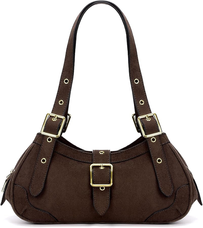 Shoulder Bag Retro Y2k 90s Vegan Leather Handbag Crescent Purse | Amazon (US)