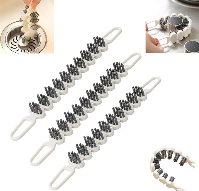 3PCS Bendable Multifunctional Cleaning Brush, Window sill Cleaner Tool,Hard Bristle Crevice Clean... | Amazon (US)