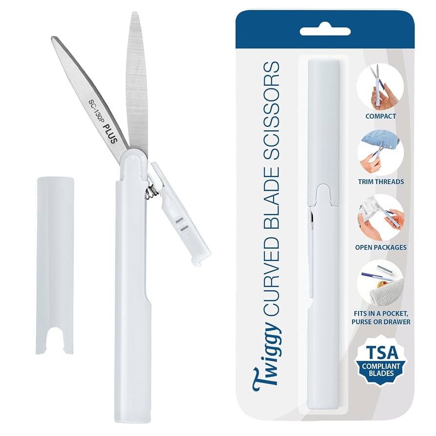 Plus Pen Style Compact Twiggy Scissors with Cover, White (34609) | Amazon (US)