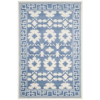 Safavieh  Bella Marilla 6 x 9 Wool Blue/Ivory Indoor Floral/Botanical Oriental Area Rug | Lowe's