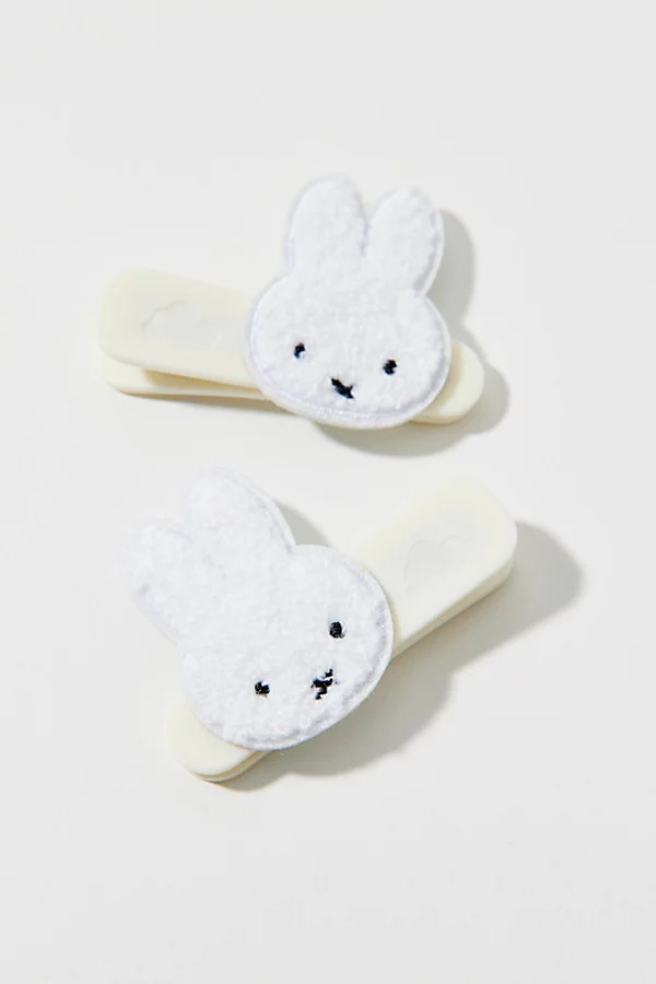 dearcloud X Miffy Crease-Free Hair Clip - Set Of 2 in Plush Miffy, Women's at Urban Outfitters | Urban Outfitters (US and RoW)