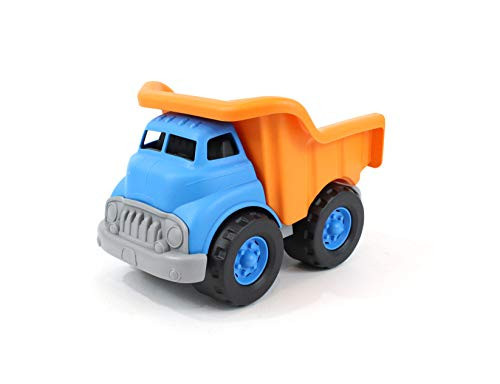 Green Toys Dump Truck, Blue/Orange - Pretend Play, Motor Skills, Kids Toy Vehicle. No BPA, phthalates, PVC. Dishwasher Safe, Recycled Plastic, Made in USA.,Gold/Blue, 10"X7.5"x6.75" | Amazon (US)