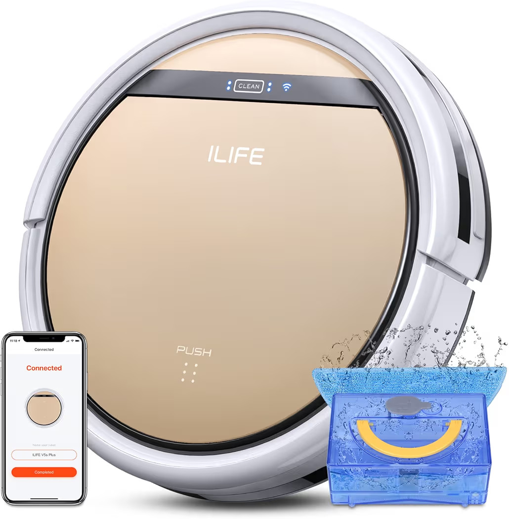 ILIFE V5s Plus Robot Vacuum and Mop Combo with Wi-Fi/App/Alexa, Automatic Self-Charging Robotic V... | Amazon (US)
