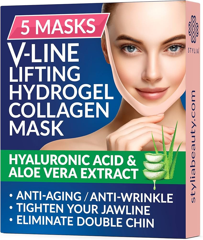 5 Piece V Line Shaping Face Masks – Lifting Hydrogel Collagen Mask with Aloe Vera – Anti-Agin... | Amazon (US)