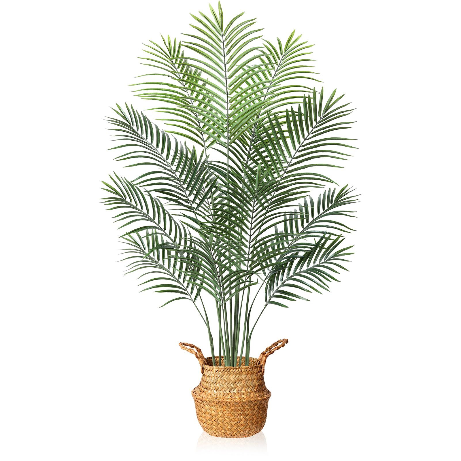 MOSADE Artificial Areca Palm Tree 5Feet Fake Tropical Palm Plant and Handmade Seagrass Basket, Pe... | Amazon (US)
