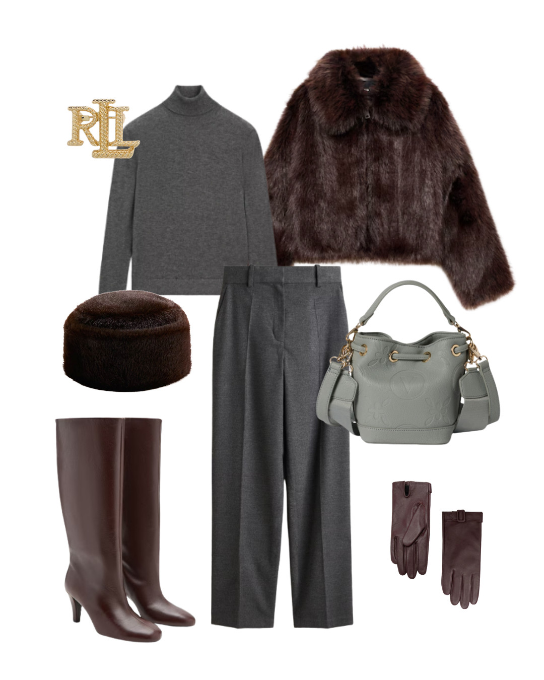 Winter Style - Dunkelbraun & Grau Fake Fur Jacke  

 #LTKwinter #LTKstyletip #LTKluxury