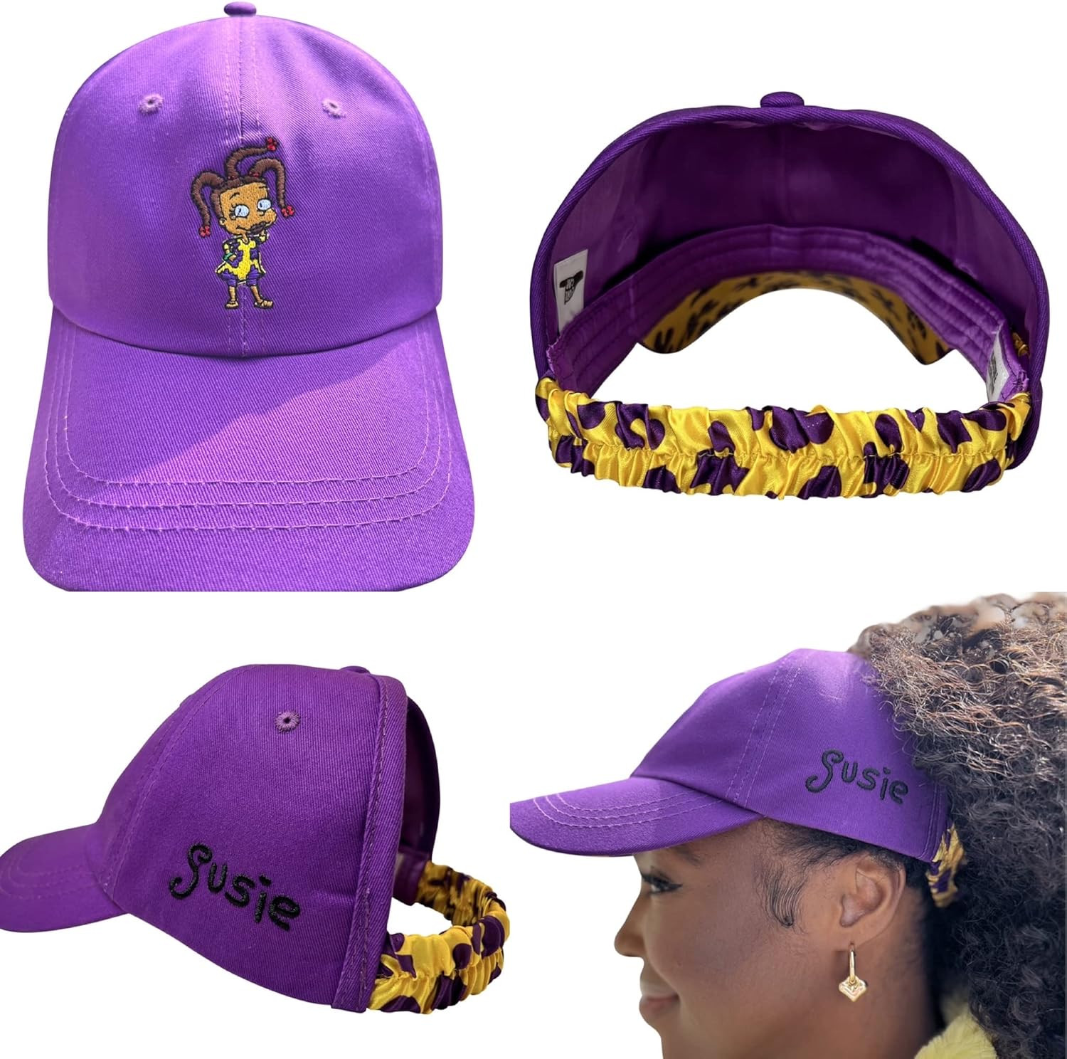 CurlCap Natural Hair Backless Cap – Satin Lined Baseball Hat for Women | Amazon (US)