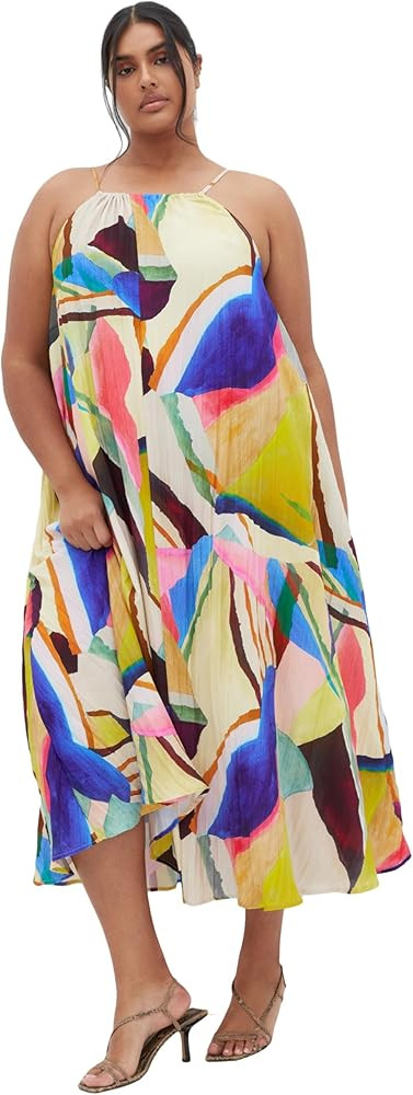 City Chic Women's Plus Size Dress - Summer Print Shift Maxi | Amazon (US)