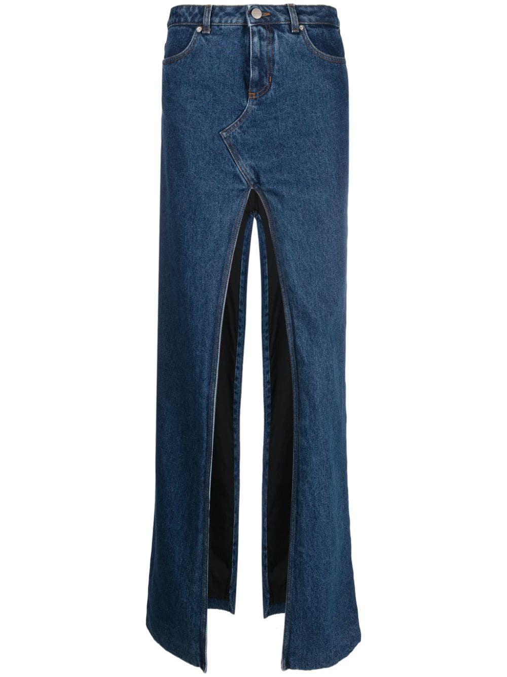 David Koma Asymmetric Maxi Denim Skirt - Farfetch | Farfetch Global