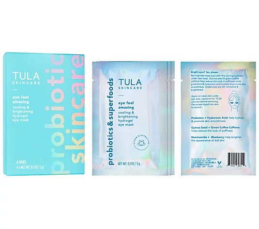 TULA Eye Feel Amazing Cooling & Brightening Hydrogel Eye Mask | QVC