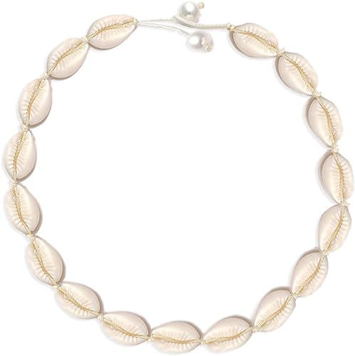 HSWE Shell Choker Necklace for Women Seashell Necklace Cowrie Shell Beaded Necklace | Amazon (US)