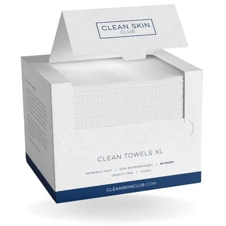 Clean Skin Club Clean Towels XL™ 100% USDA Biobased Face Towel Disposable Face Towelette Makeup Remover Dry Wipes Ultra Soft 50 Ct 1 Pack SF1 | Walmart (US)