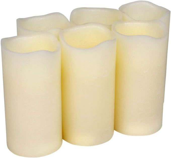 H-BLOSSOM Flickering Flameless Candles Battery Operated Real Wax Pillar Candles LED Candles with ... | Amazon (US)