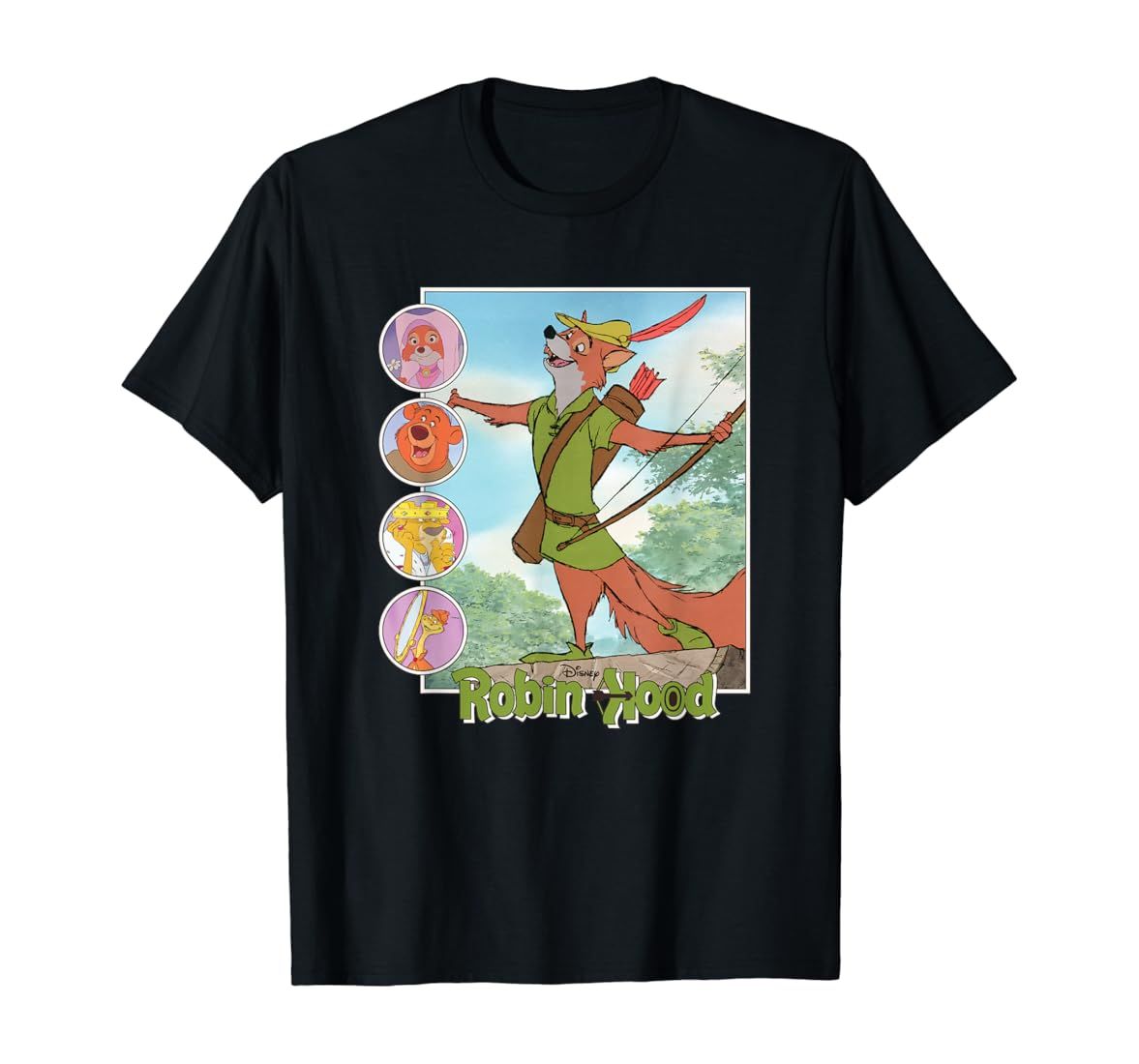 Disney Robin Hood Classic Disney Film Retro T-Shirt | Amazon (US)