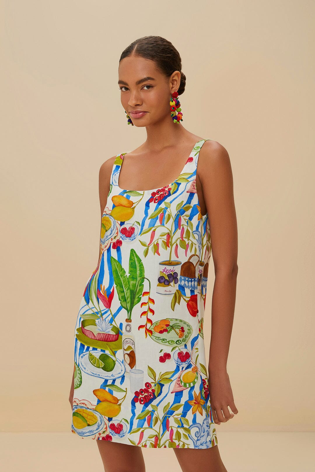 Off-White Fresh Table Euroflax™ Premium Linen Mini Dress | FarmRio (US)