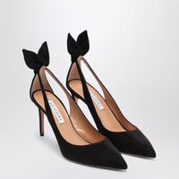 Aquazzura Black Suede Deneuve Pumps | Balardi (US & Canada)