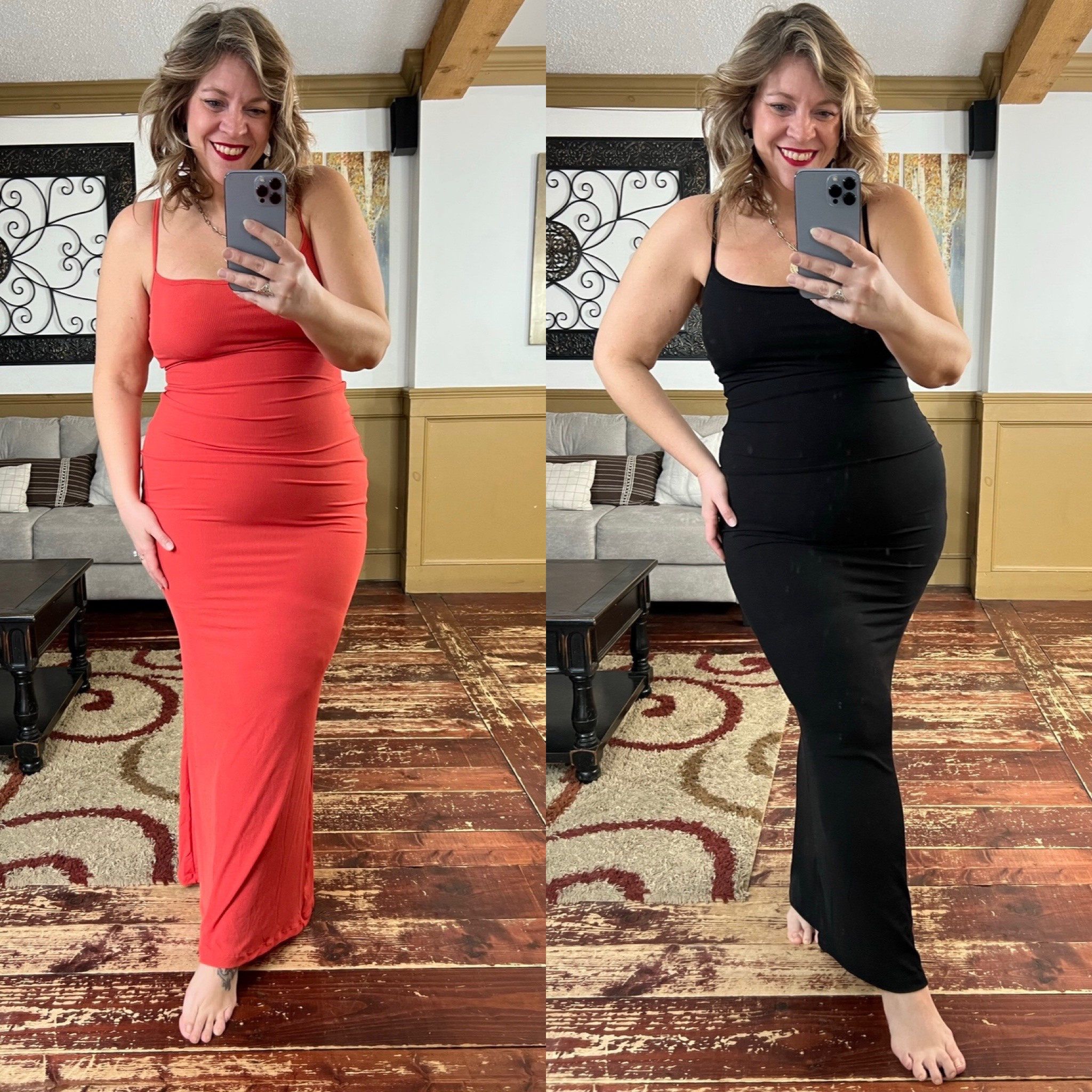 Amazon Skims look 4 less built in bra & SHAPEWEAR maxi ribbed dress- size xl 

#LTKunder100 #LTKmidsize #LTKcurves