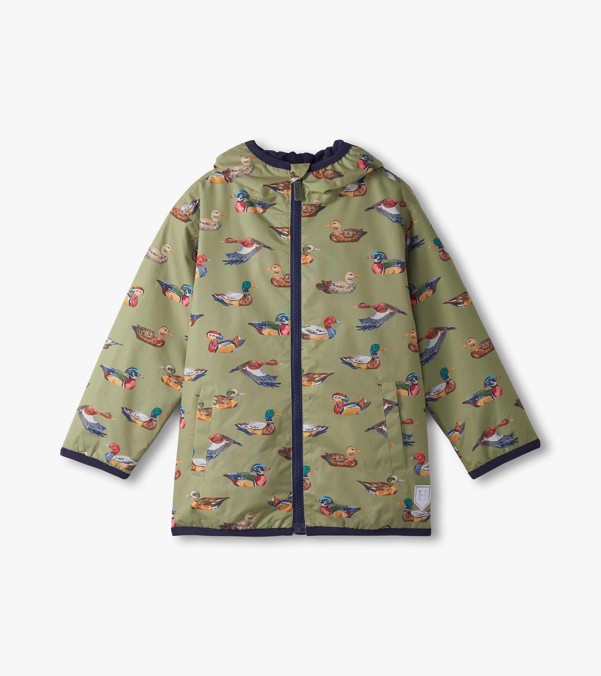 Boys Duck Decoys Zip-Up Lightweight Rain Jacket | Hatley