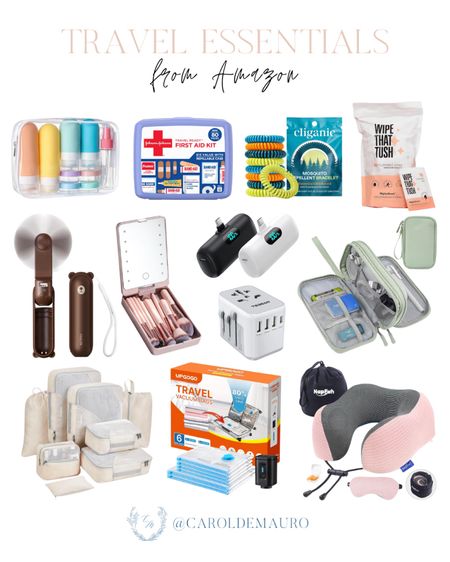 Bring these travel essentials from Amazon to your next vacation trip: first aid kit, mosquito repellant bracelet, portable mini fan, universal adapter, vacuum bags, pillow neck, and more!
#giftguide #summermusthaves #electronicgadgets #affordablefinds

#LTKSeasonal #LTKGiftGuide #LTKTravel