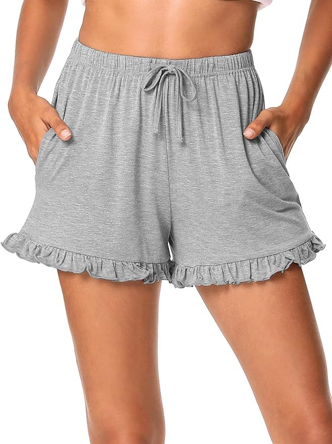 WiWi Bamboo Visose Pajama Shorts for Women Soft Sleep Bottoms Plus Size Lounge Boxers Pj Sleepwea... | Amazon (US)