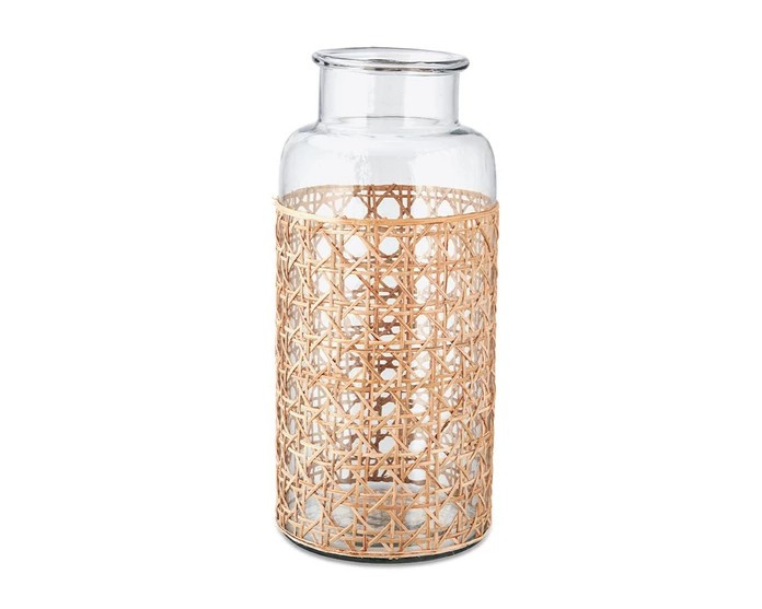 Uma Cane Vase - Clear Glass & Cane - Large | Trouva (Global)