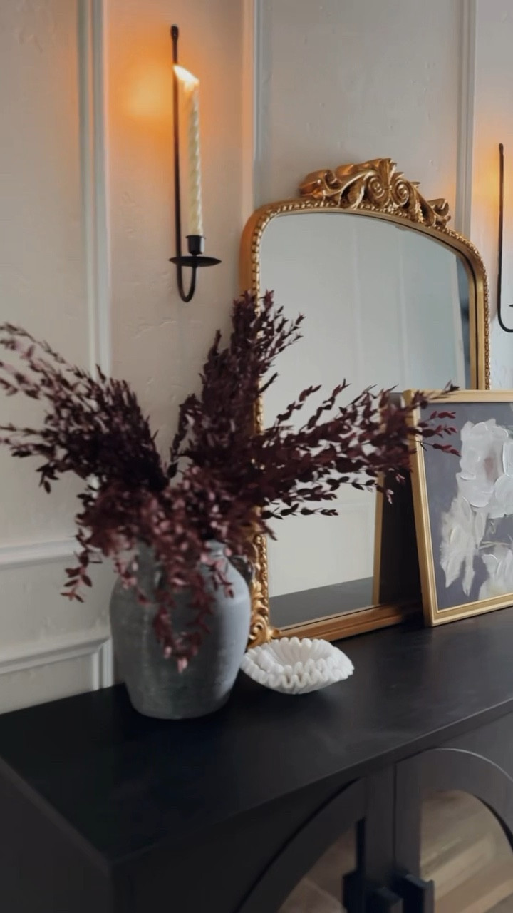 I love these fall stems from Target! This arched cabinet is my favorite piece from Walmart! You can also get this beautiful mirror and candle holders from Amazon! Halloween boujee on a budget! 

#LTKHome #LTKSaleAlert #LTKFindsUnder50