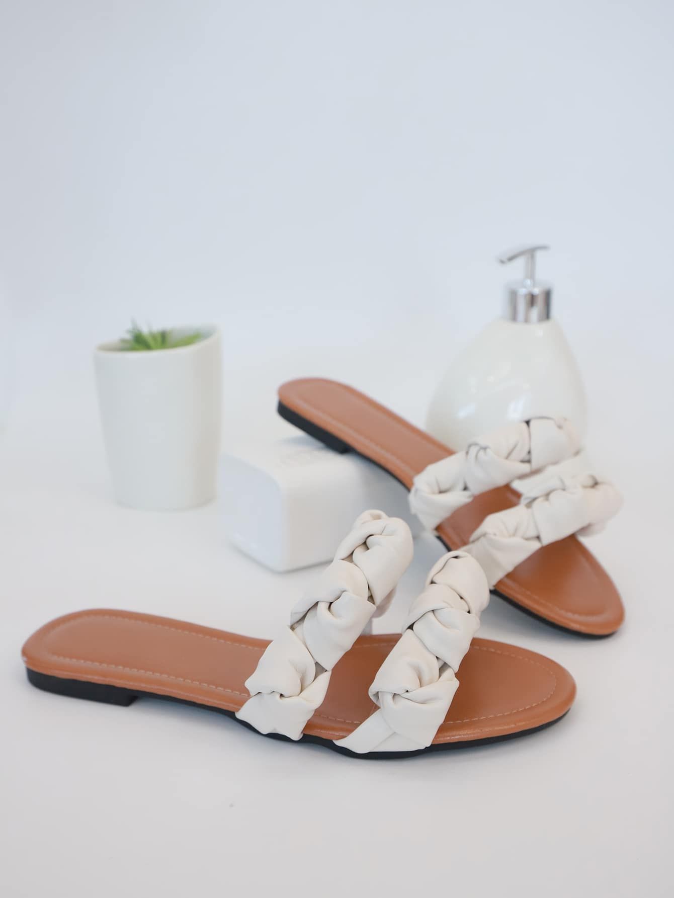 Minimalist Braided Design Slide Sandals | SHEIN