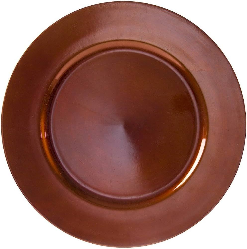 10 Strawberry Street 13" Lacquer Round Charger Plate, Set of 6, Copper | Amazon (US)