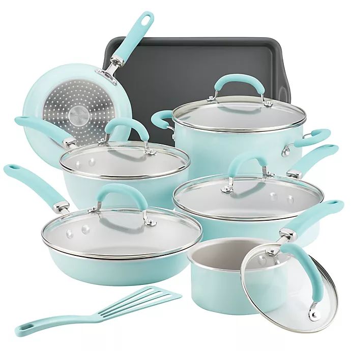 Rachael Ray™ Create Delicious Nonstick Aluminum 13-Piece Cookware Set in Blue | Bed Bath & Beyond