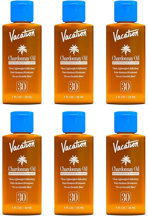 Vacation Mini Chardonnay Oil SPF 30 Sunscreen Oil, 1 Fluid Ounce, Pack of 6 - Hydrating, Lightwei... | Amazon (US)