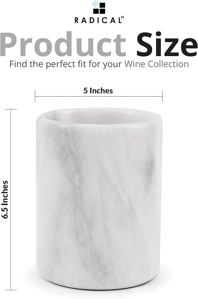 Radicaln Marble Wine Chiller 6.5" Inches White Handmade Insulated Cooler For Champagne - Wine Chi... | Amazon (US)