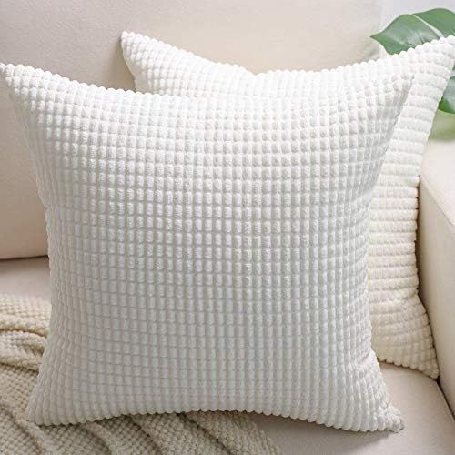 BeBen Throw Pillow Covers - Set of 2 Pillow Covers 24x24, Decorative Euro Pillow Covers Corn Stri... | Amazon (US)