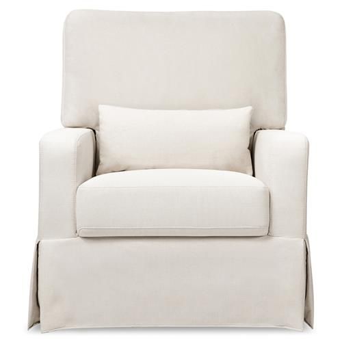 Million Dollar Baby Crawford Modern Classic White Eco-Performance Pillowback Comfort Swivel Glide... | Kathy Kuo Home