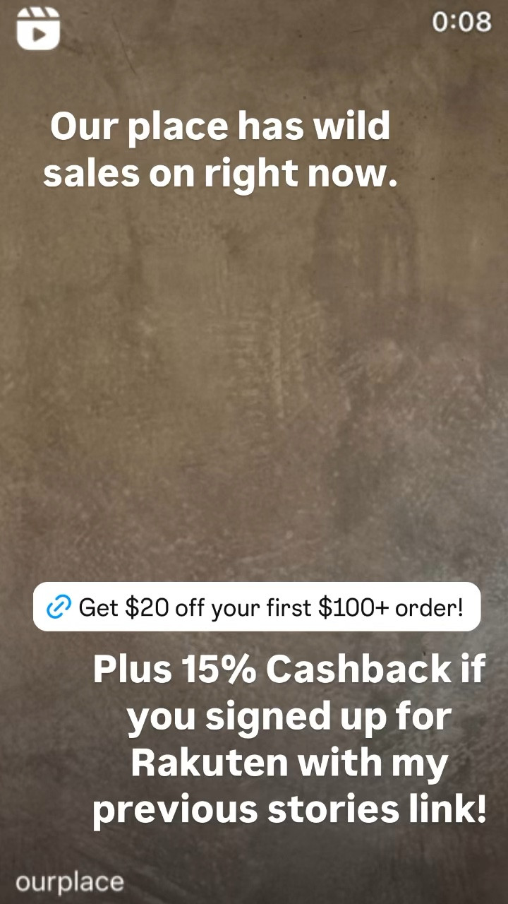 Get your our place pots and pans at a STEAL right now. Plus get 15% cashback with Rakuten! Sign up link in my bio!

#LTKVideo #LTKsalealert