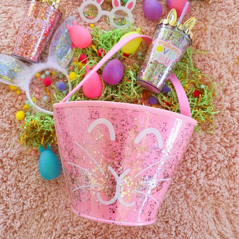 Packed Party 'Hoppy Easter' Pink Confetti Bunny Easter Basket, Soft Felt  with Handle | Walmart (US)