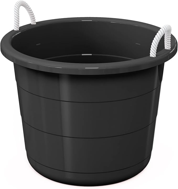 Life Story Large 17 Gallon Flexible Plastic Storage Bucket Container with Easy Grip Rope Handles ... | Amazon (US)